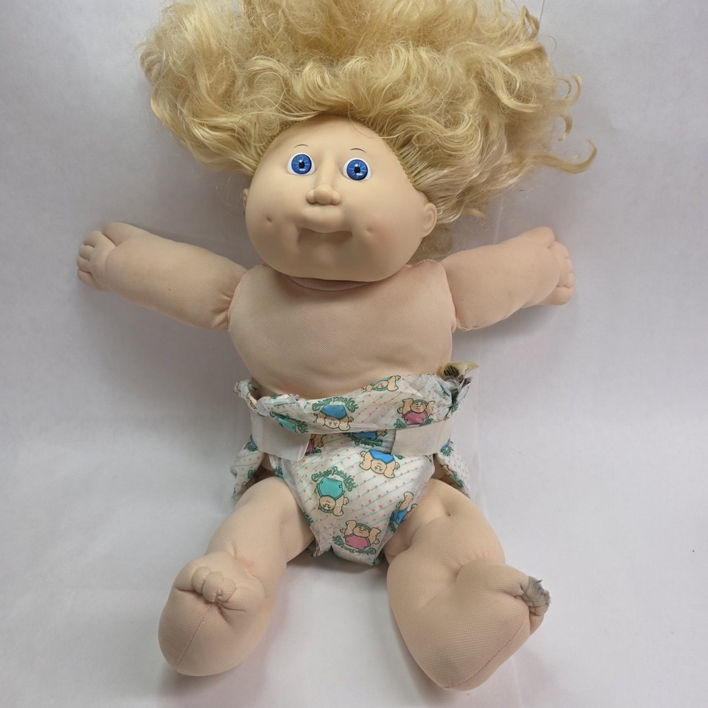 Cabbage Patch Kids 1986‎ Blonde Cornsilk Blue Eyes Pinch Finger, nude